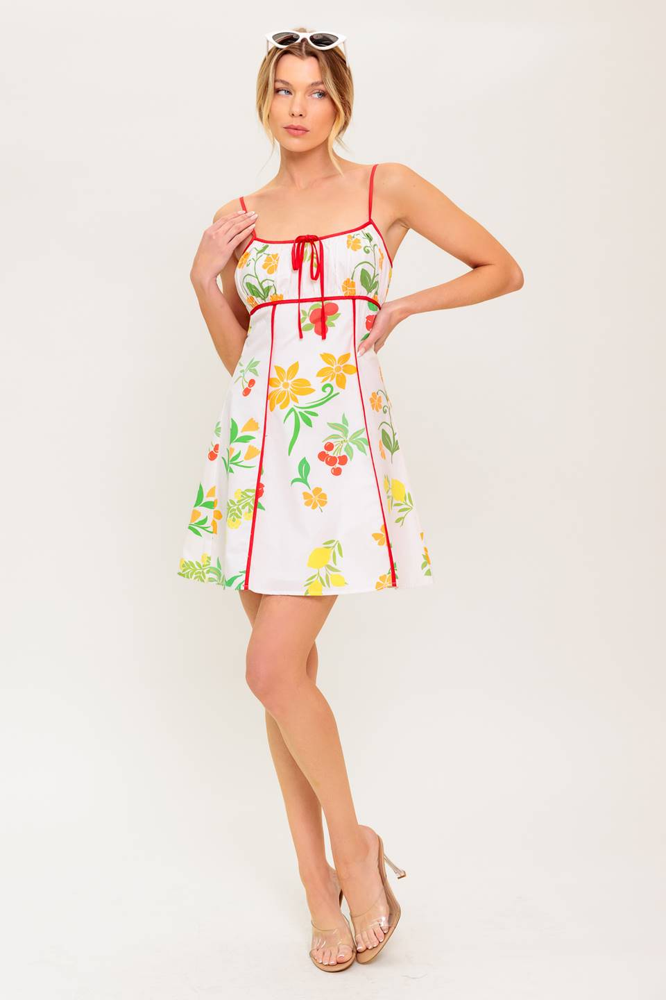 HEART OF GOLD WOVEN MINI DRESS Flying Tomato